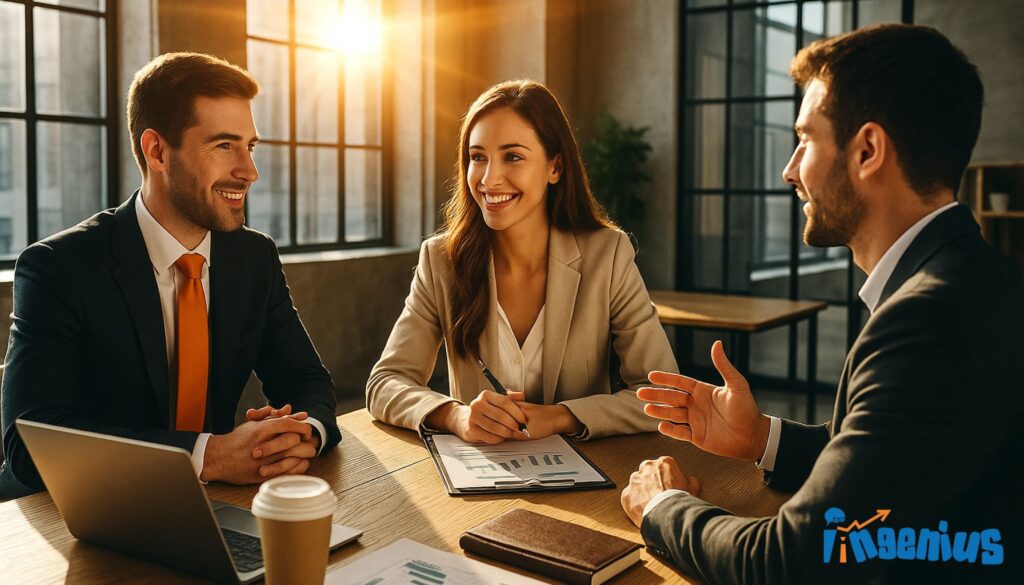 Costly mistakes in law firm business development training for partners 3 Business professionals talking about cold email subject lines that get replies