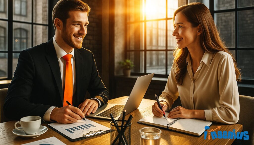 People talking during a meeting about Sales Funnel Stages (B2B)