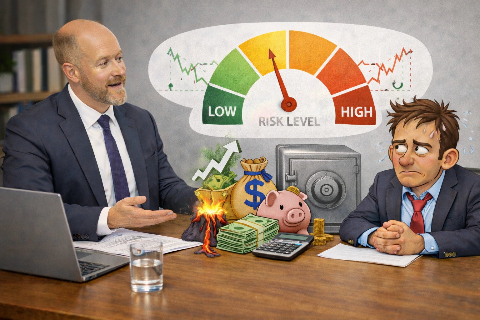 How do you explain risk without overwhelming clients, simple chart in adviser meeting