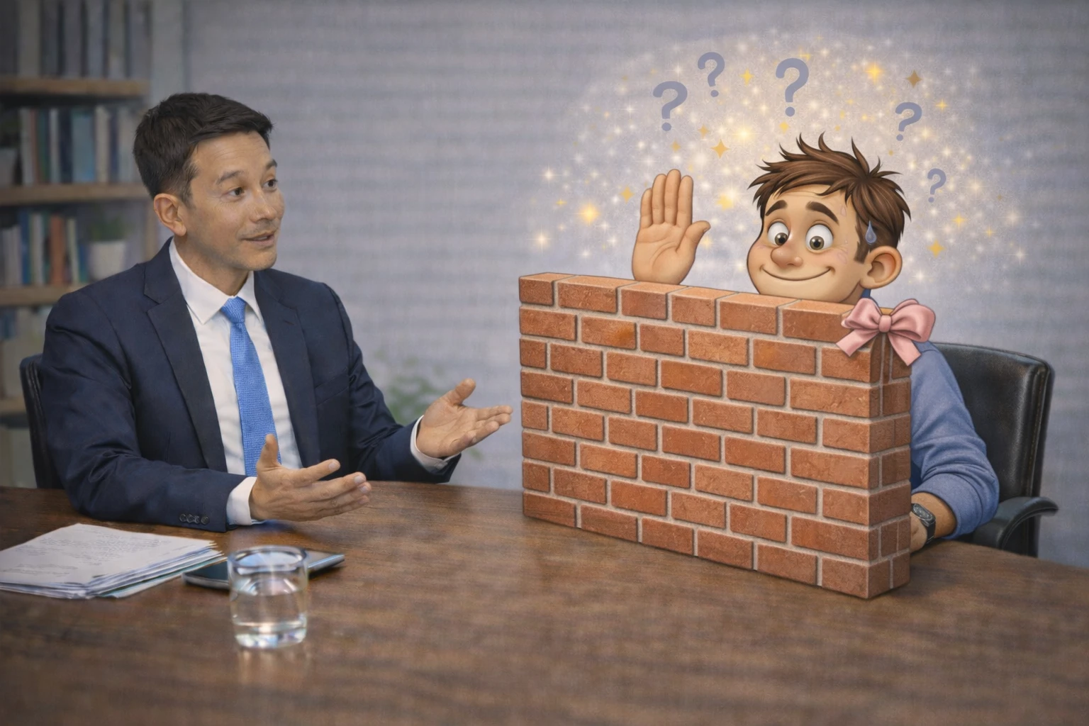 Ian Genius, explaining polite resistance in client meetings for financial advice